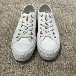 White Converse with rose gold accents!